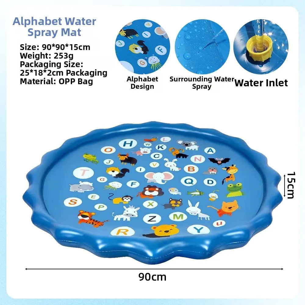 Tapis arrosage gonflable alphabet rangé compact stockage