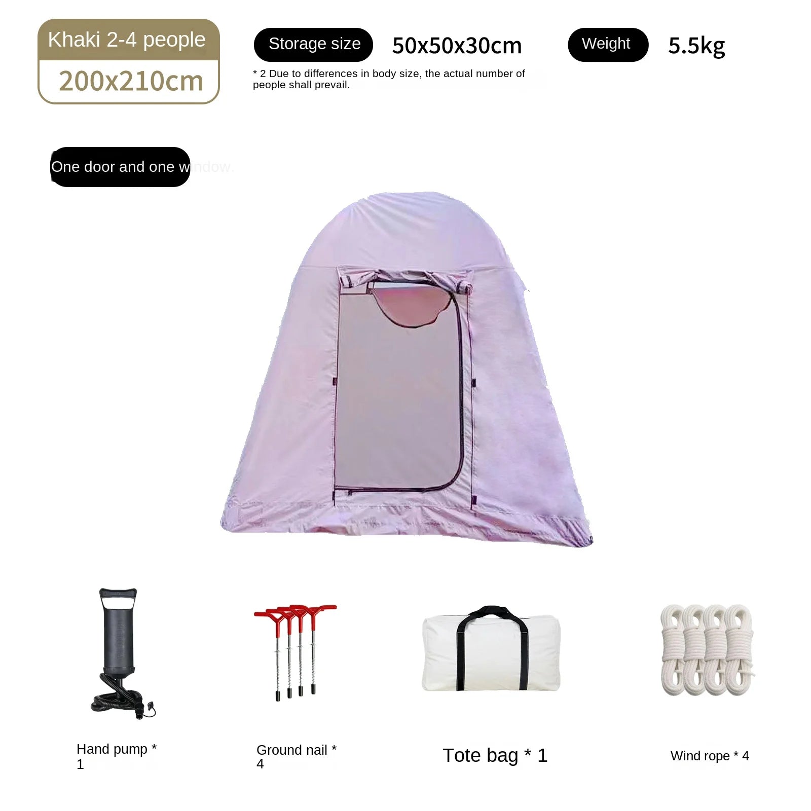 Configuration cylindre de la tente gonflable camping