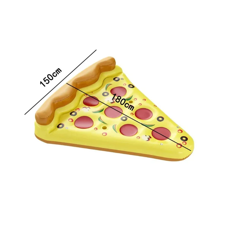 Matelas gonflable pizza vue d'ensemble