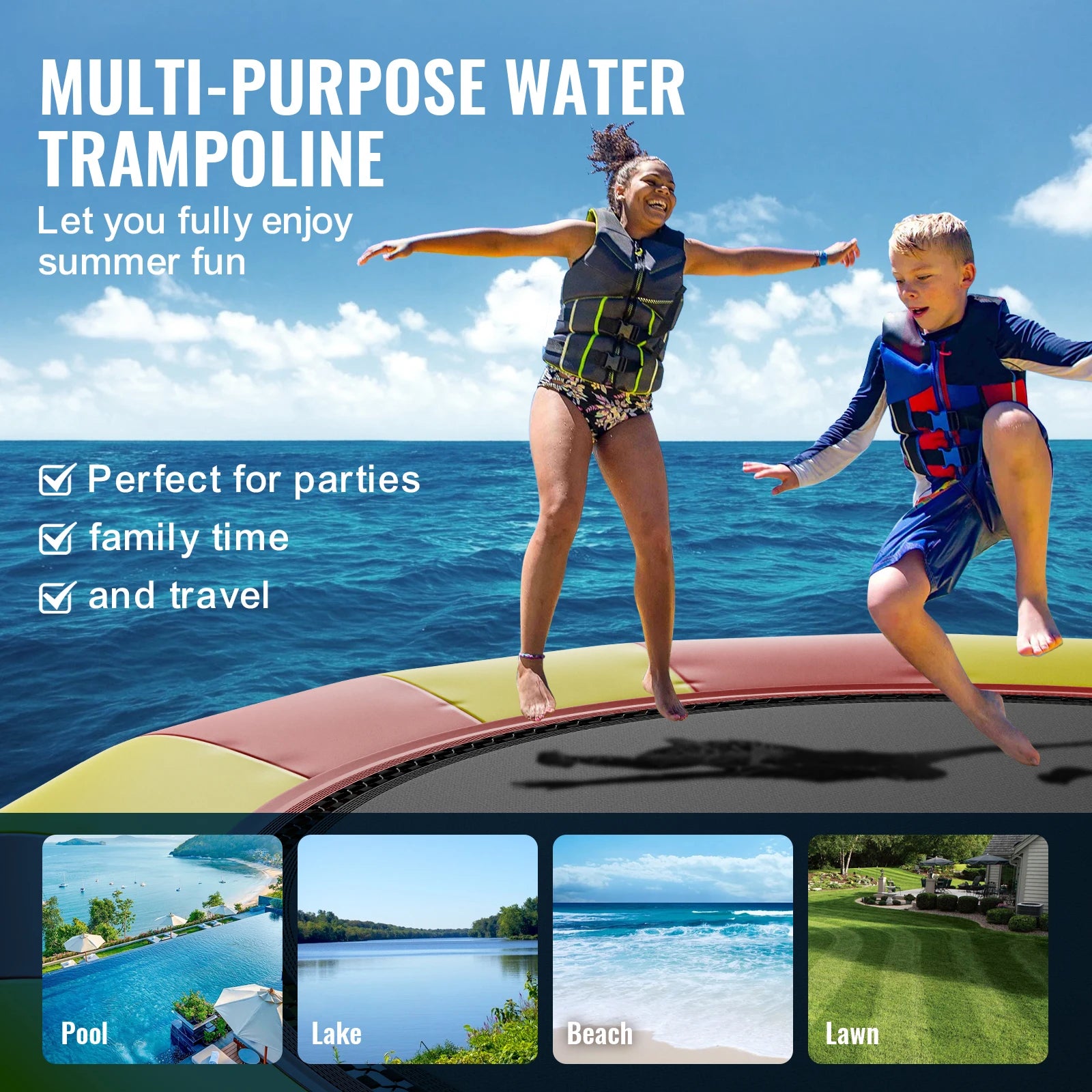 Plateforme flottante gonflable 17 pieds – vue de dessus