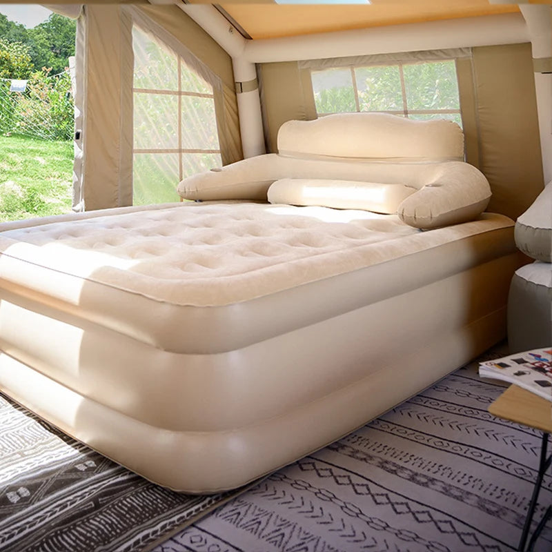 Matelas de Camping Gonflable Dossier en situation d'utilisation