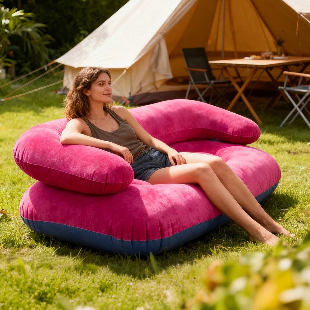 Canapé gonflable en camping – confort nomade
