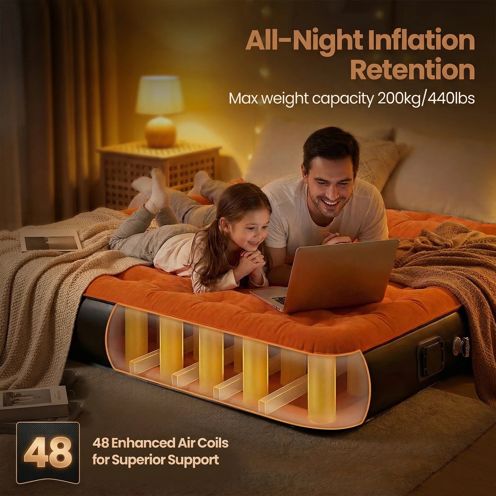 Matelas gonflable utilisé comme lit d'appoint