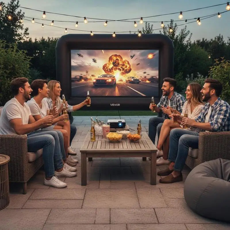 Écran projection gonflable 457 cm pro en extérieur