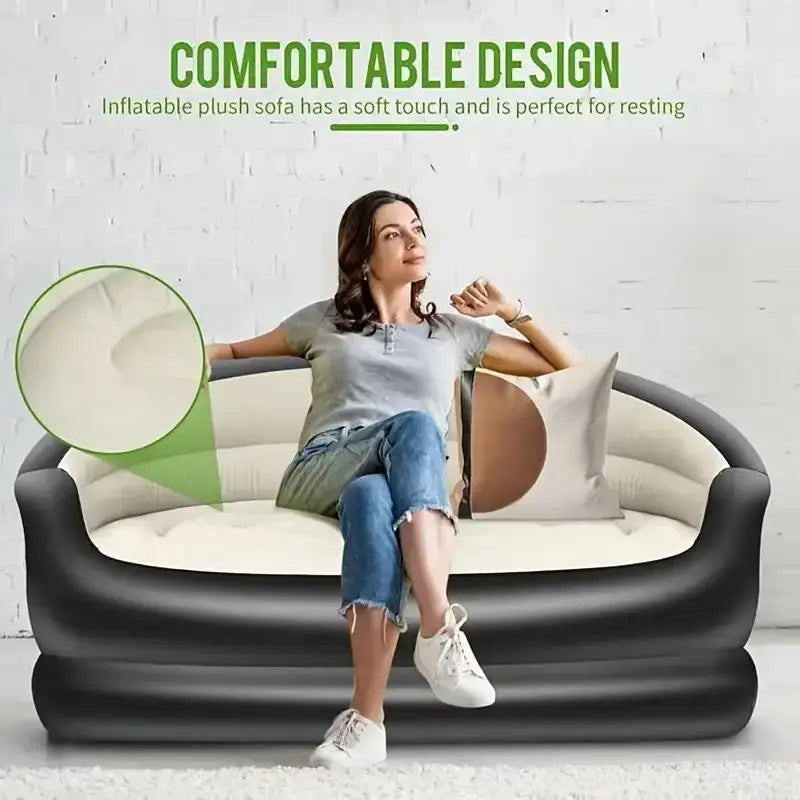 Canapé gonflable double inclinable, vue d'ensemble