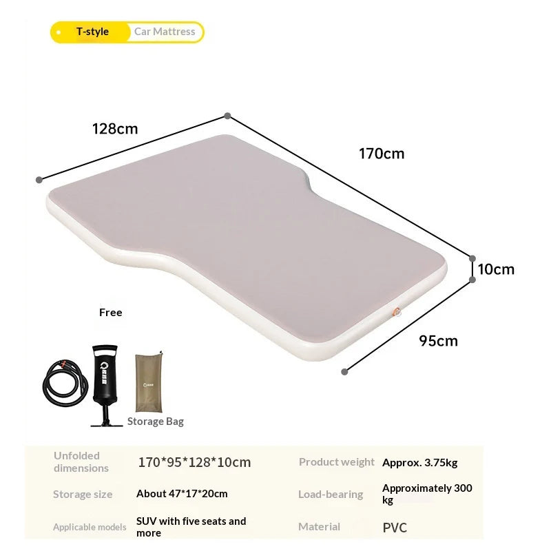 Tapis de couchage gonflable prêt pour la nuit en SUV