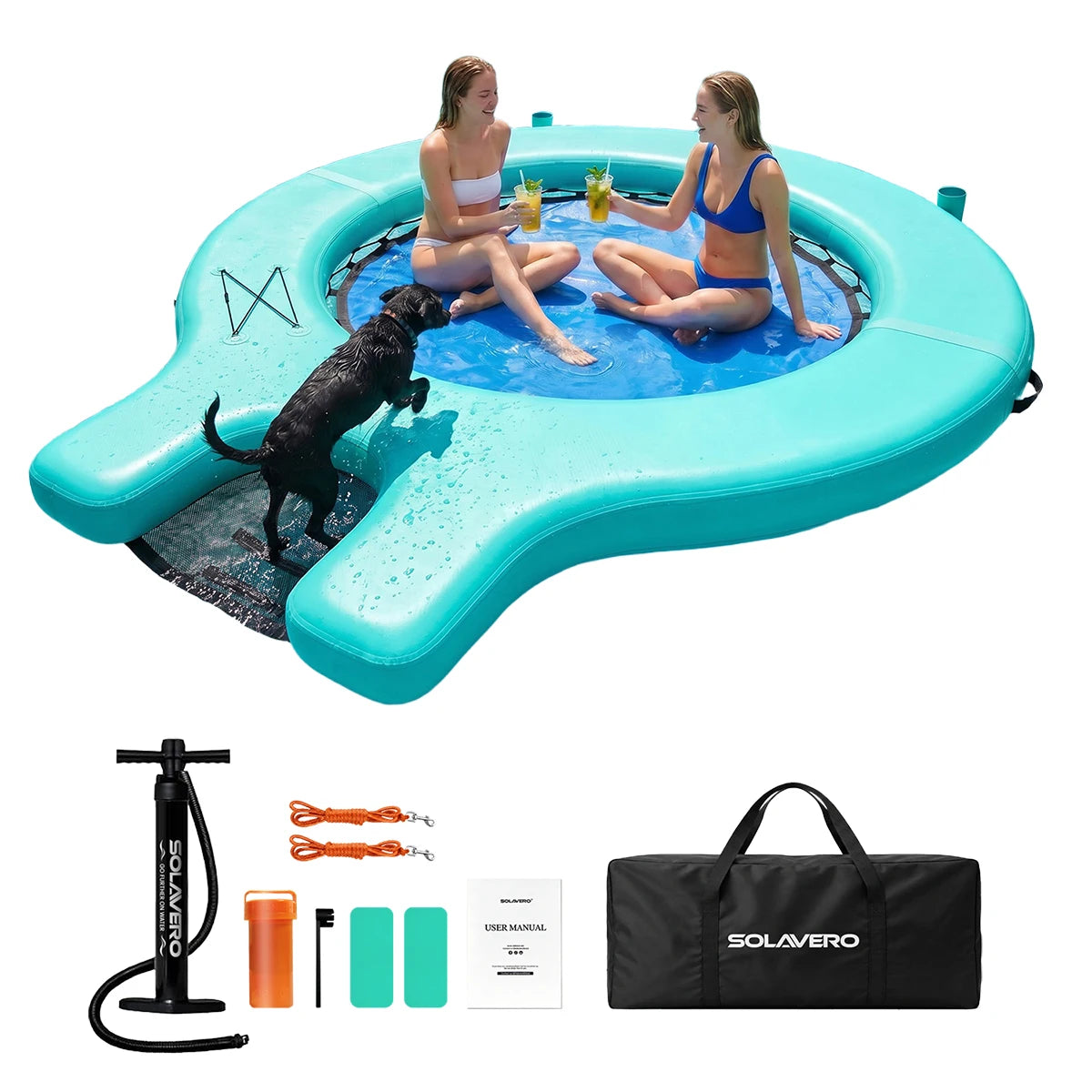 Plateforme flottante gonflable 300 cm sur l'eau