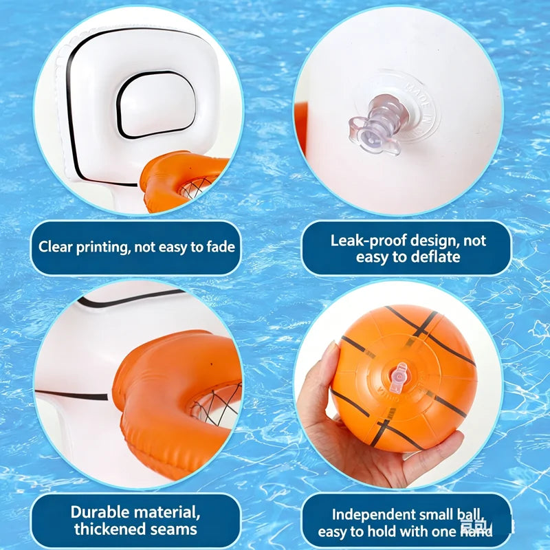 Jeu aquatique panier basket gonflable avec pompe