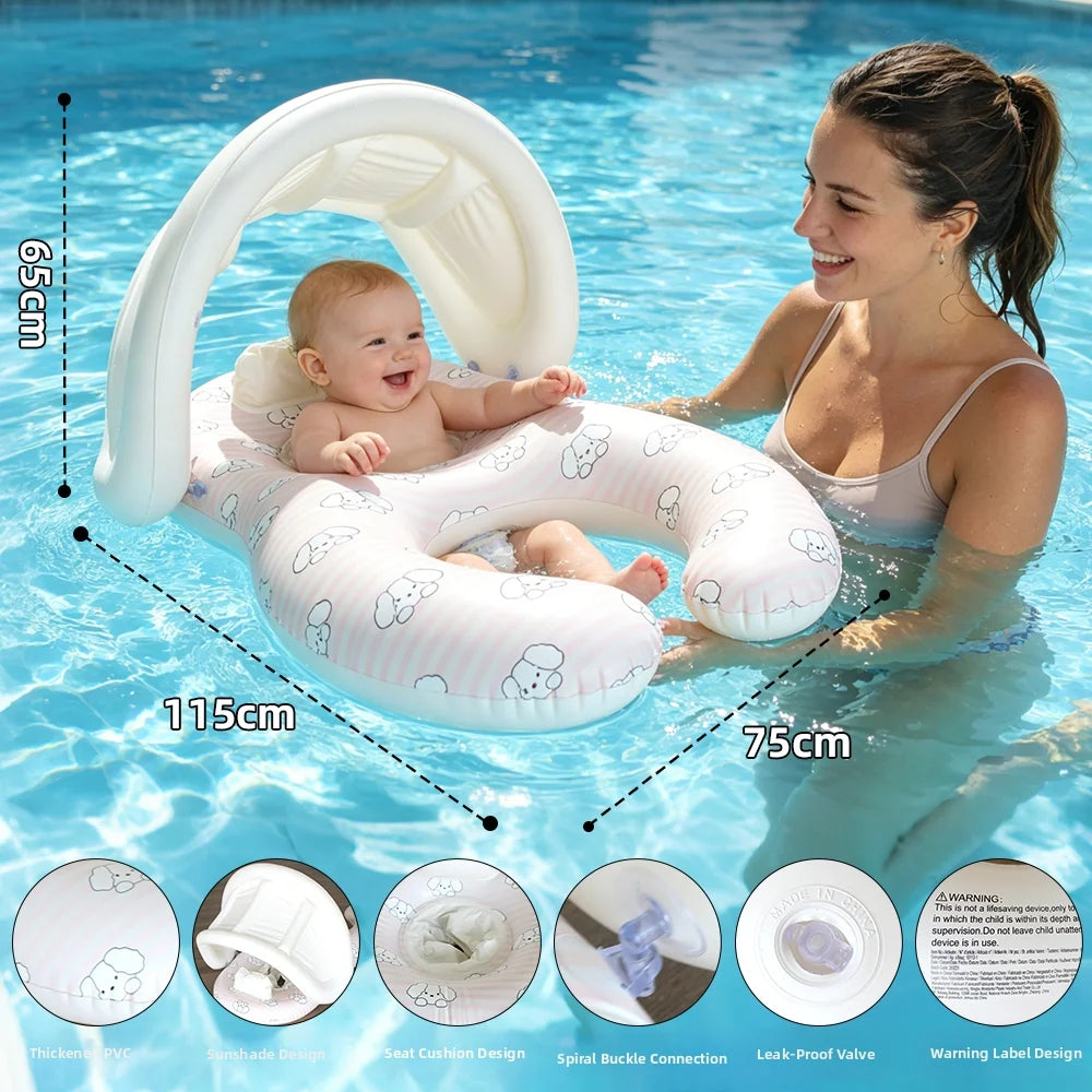 Anneau gonflable double siège bébé maman piscine