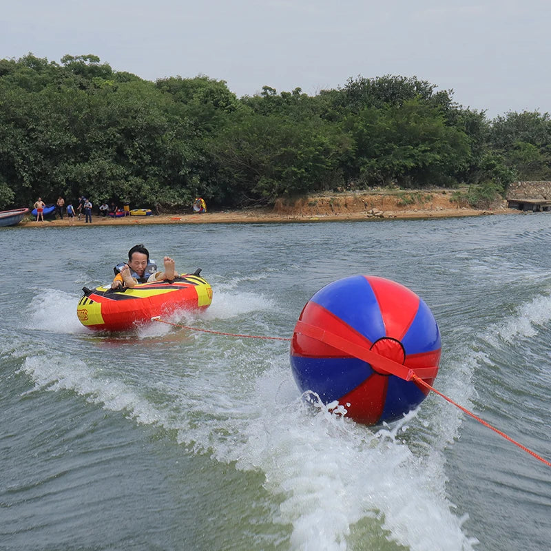 Bouée tractée gonflable ronde solo prête pour l'usage nautique