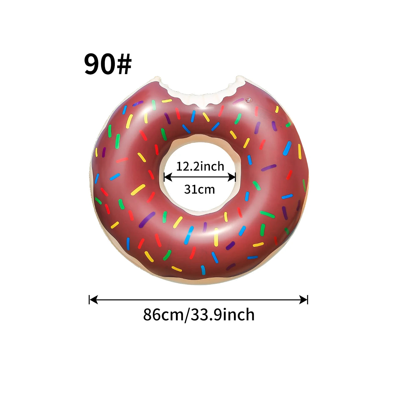 Anneau gonflable donut marron 70 cm vue détail