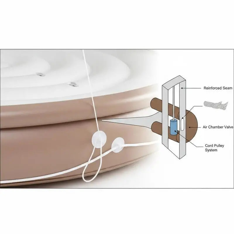 Bouée Gonflable Transat Auvent Rétractable - détail de la valve de gonflage