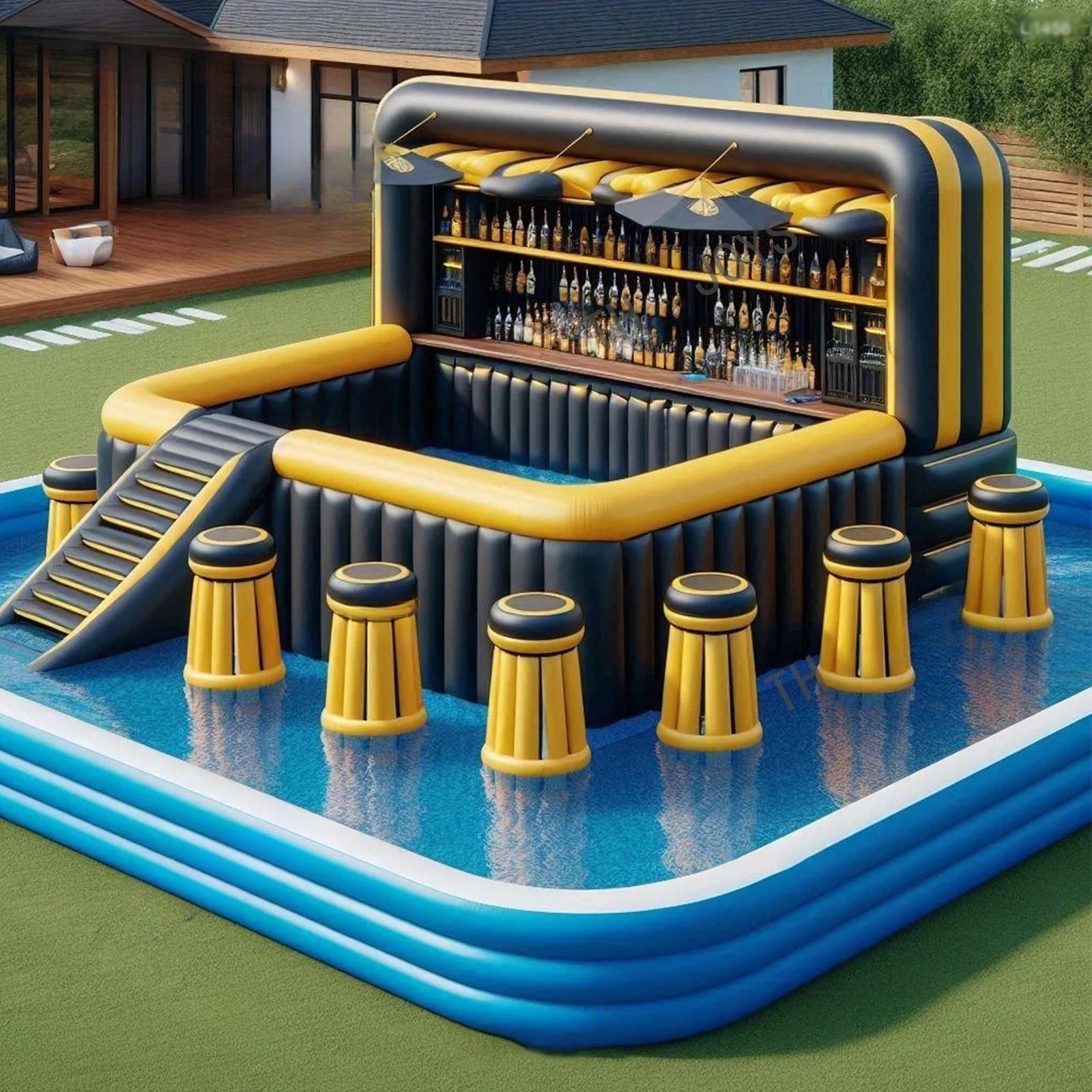 Bar gonflable piscine coloris personnalisable