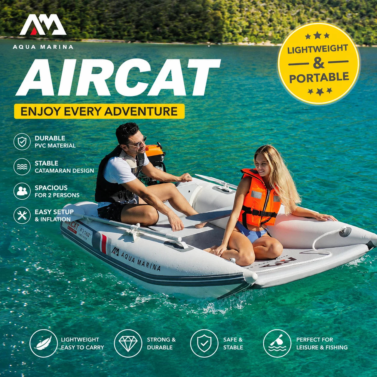 Bateau Gonflable Catamaran Pêche PVC - vue d'ensemble