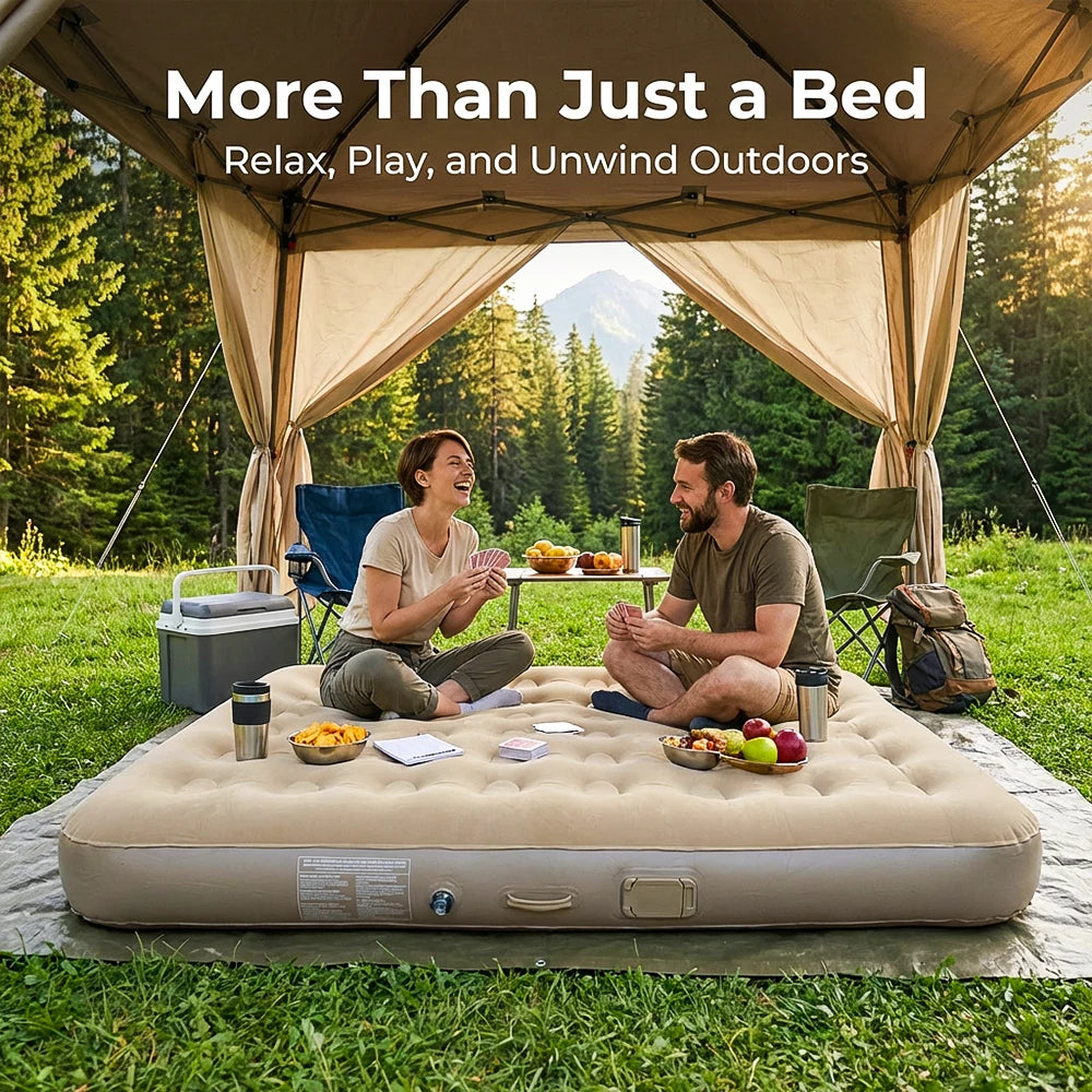 Matelas camping gonflable avec lumière LED intégrée nocturne