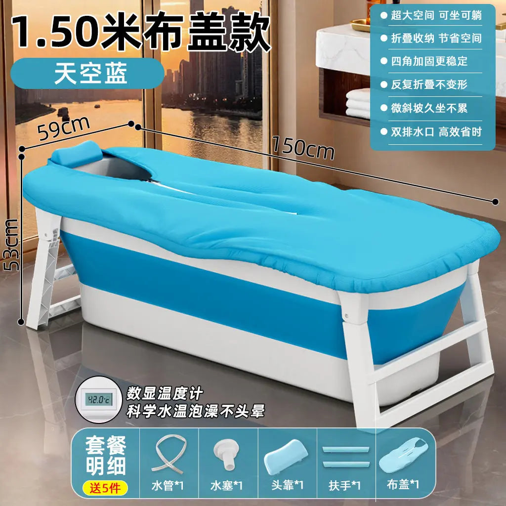 Vue d'ensemble de la baignoire gonflable pliable