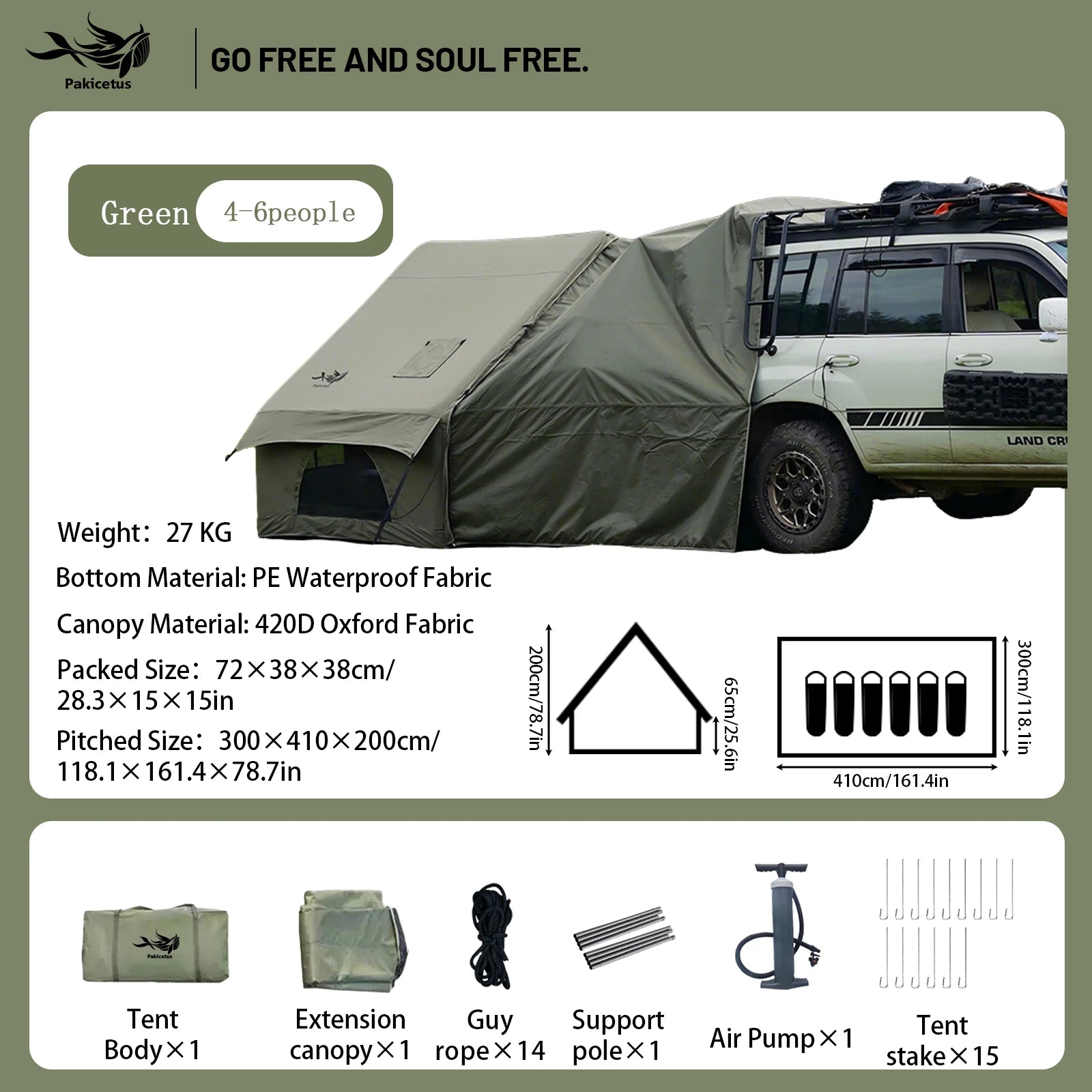 Tente gonflable familiale luxe prête pour le camping