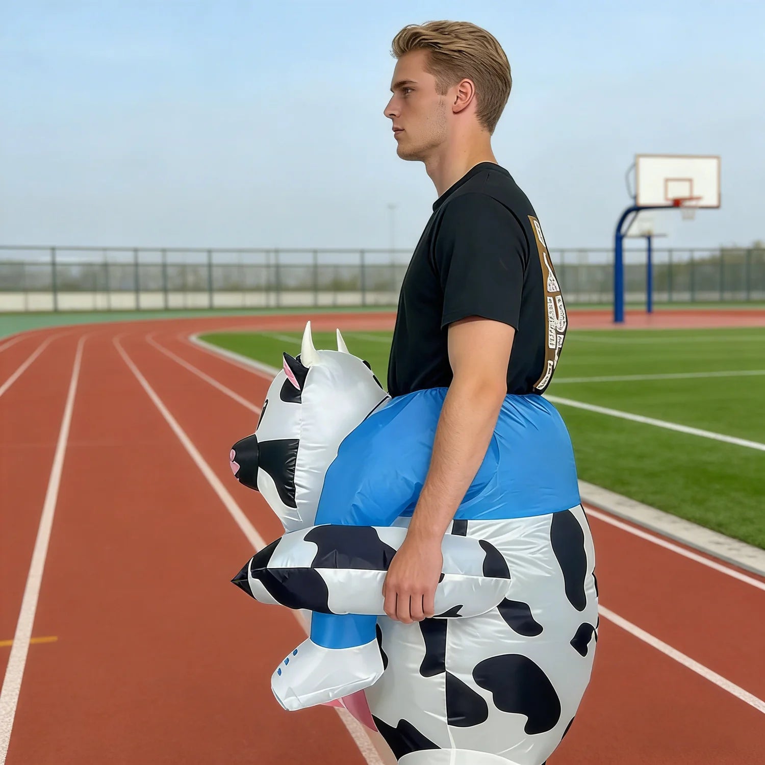 Costume vache gonflable adulte 160-190 cm ventilateur intégré