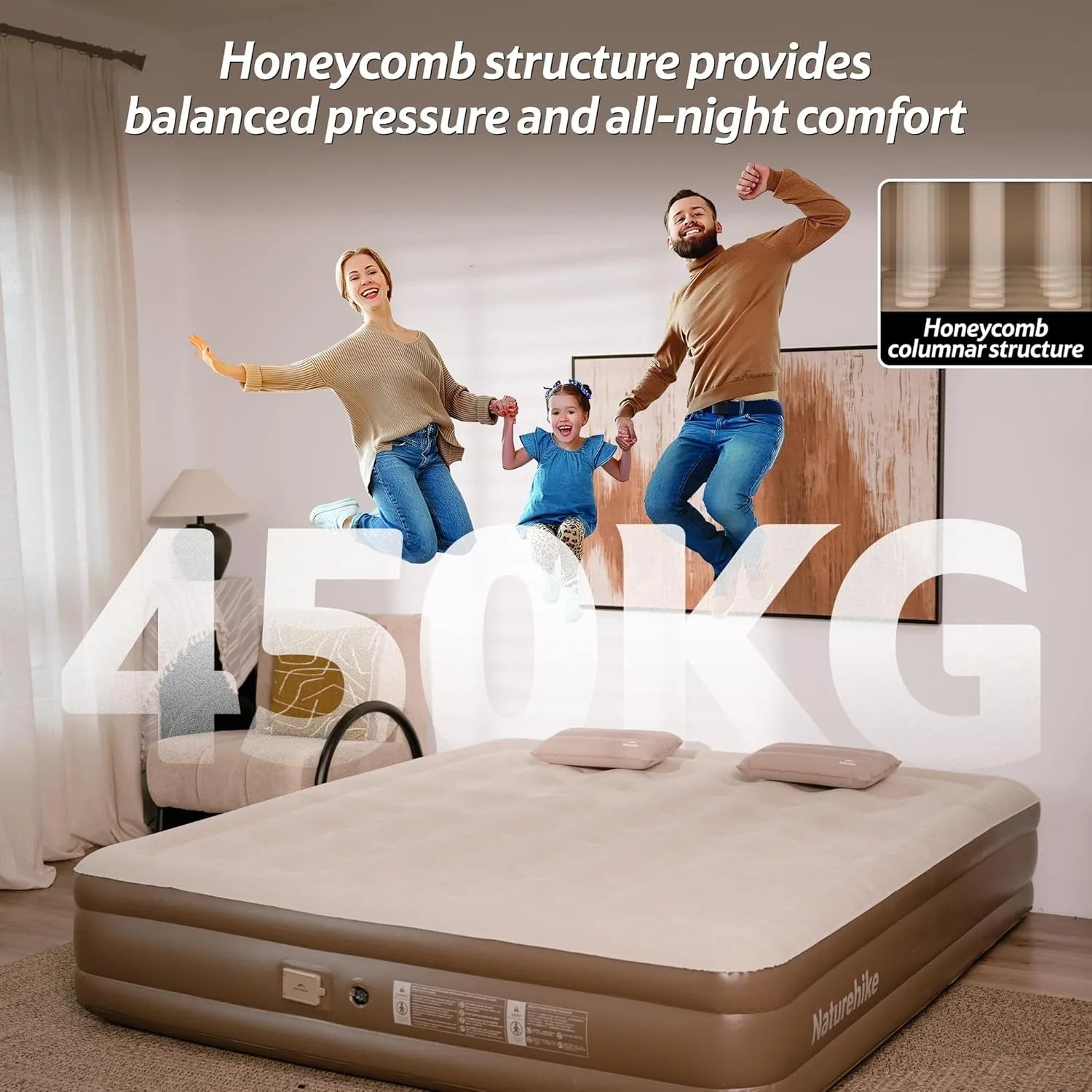 Matelas de camping gonflable utilisé comme lit d'appoint
