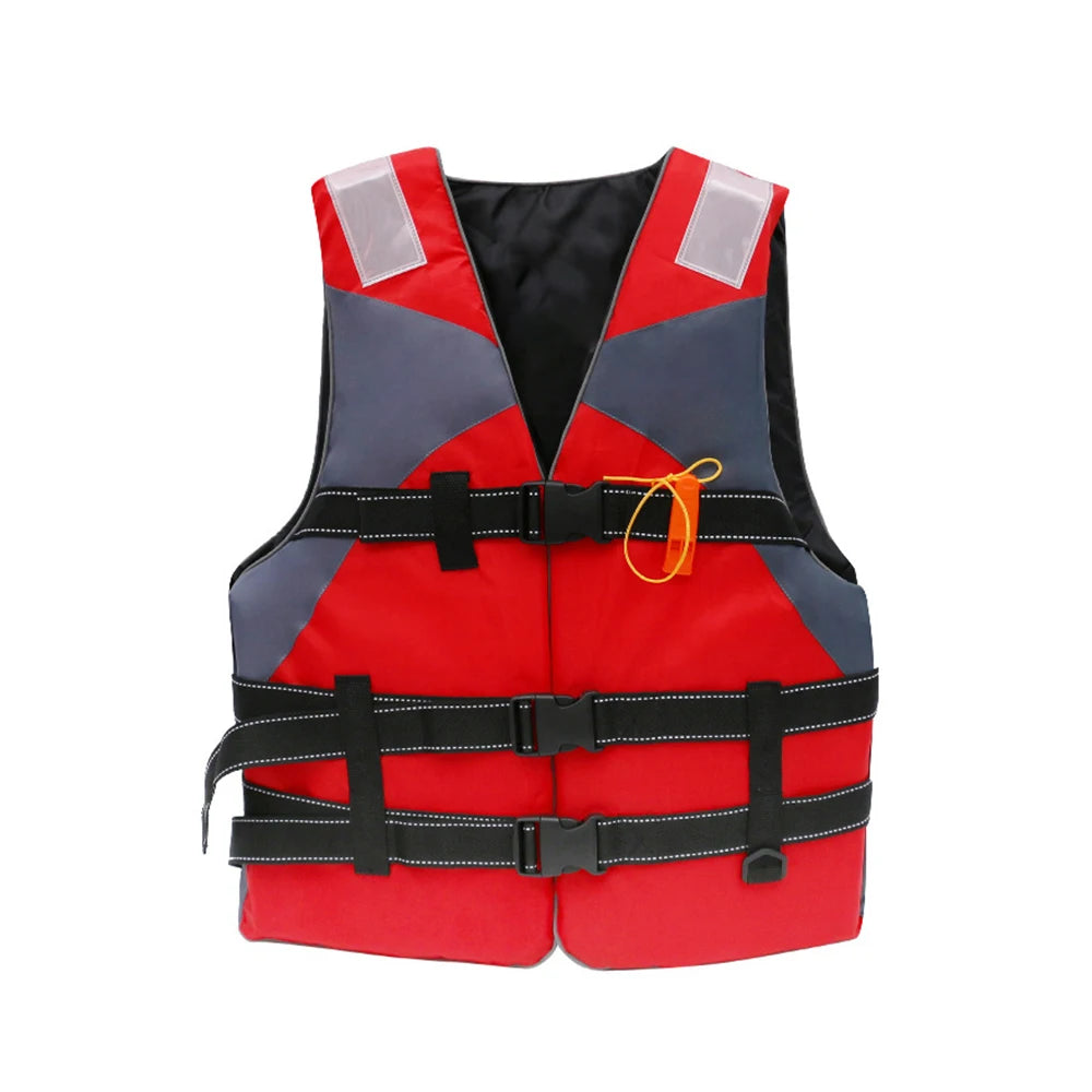 Gilet de sauvetage gonflable bleu pour activités nautiques en famille