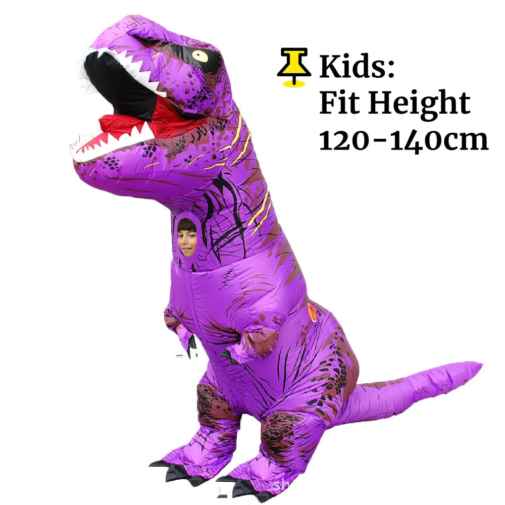 Costume gonflable dinosaure T-Rex vert action