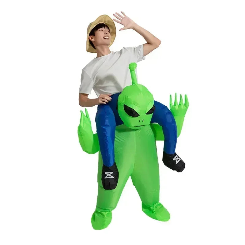 Costume gonflable Alien adulte vue de face pour Halloween