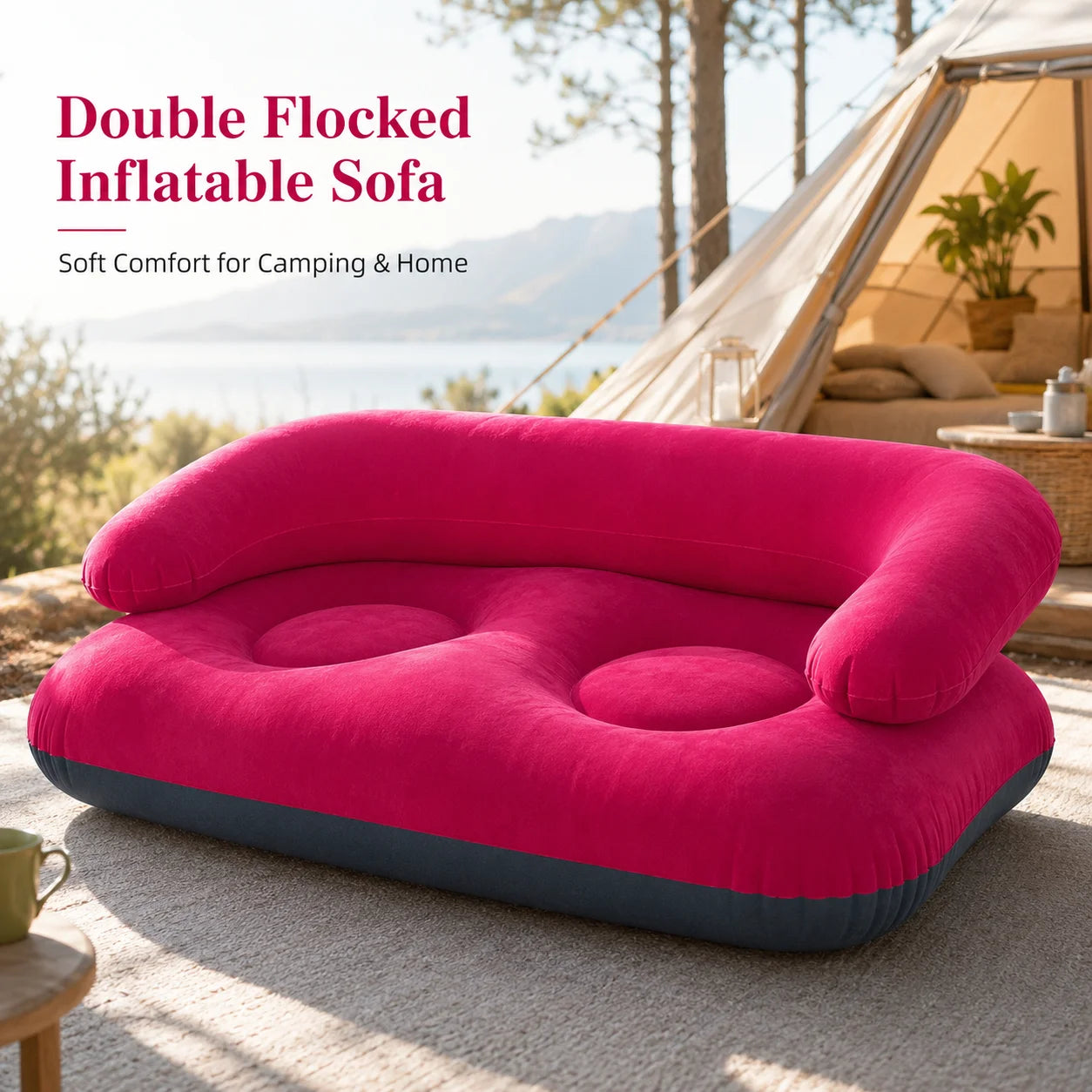 Modèles disponibles du canapé gonflable double floqué