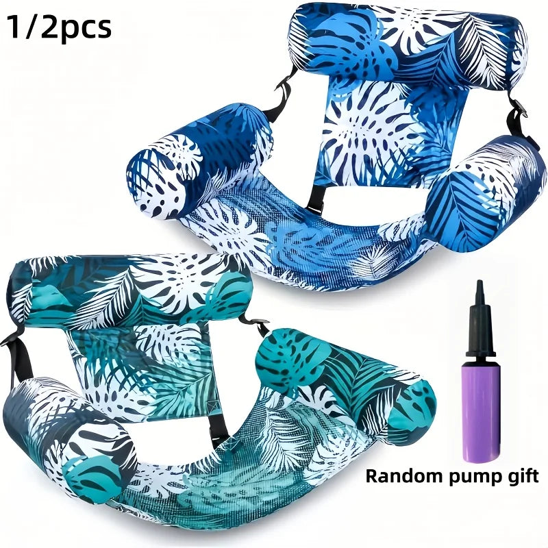 Canapé gonflable flottant bleu pour piscine en PVC