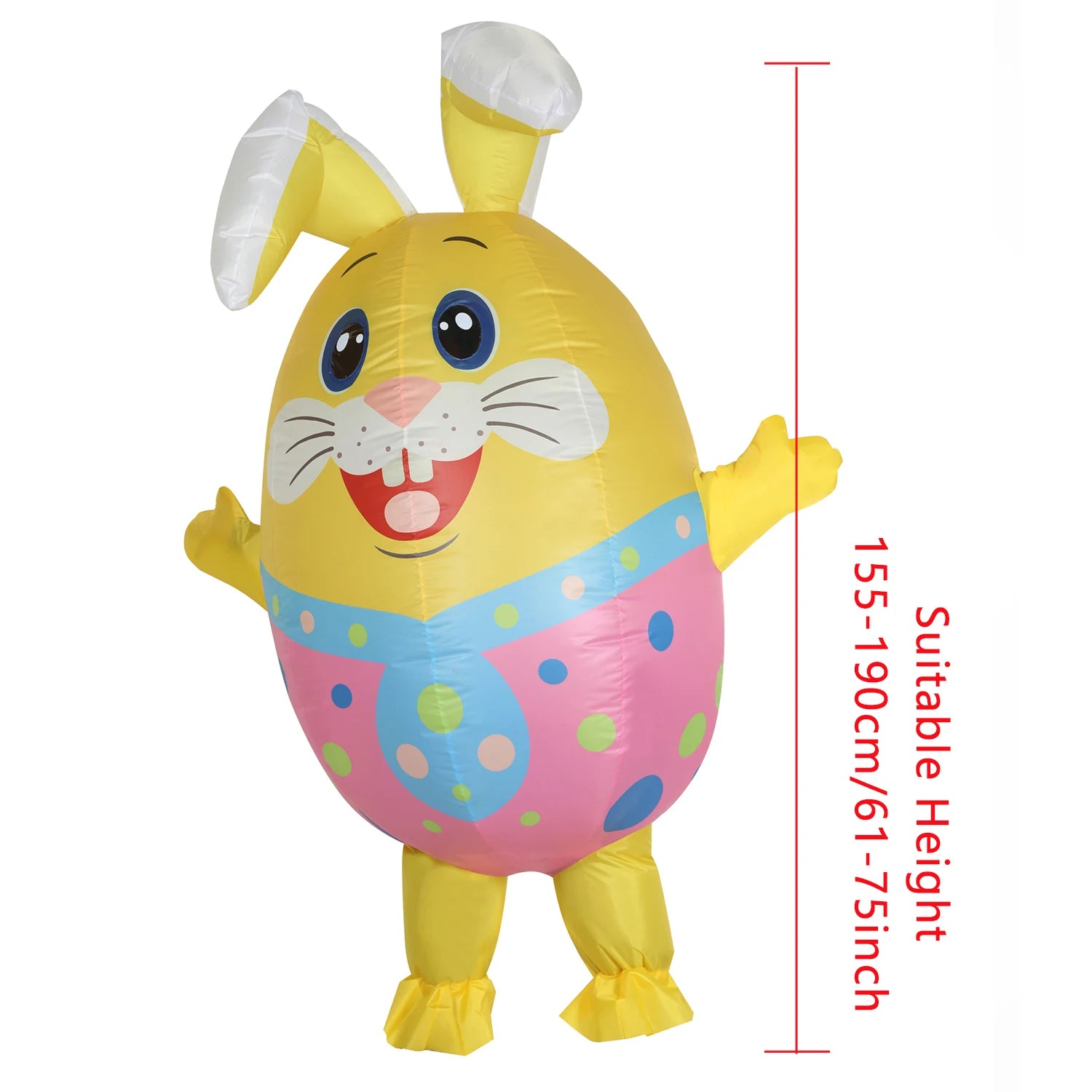Combinaison gonflable lapin Pâques pour spectacle et carnaval