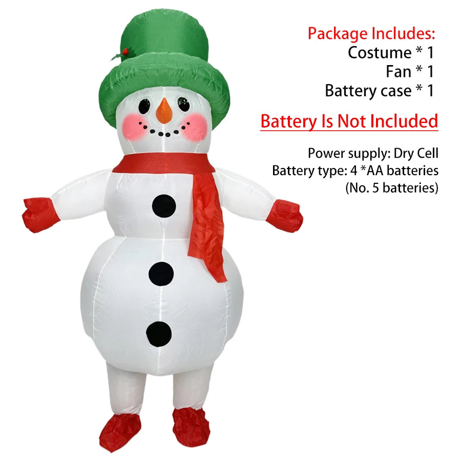Costume gonflable bonhomme neige fêtes hiver