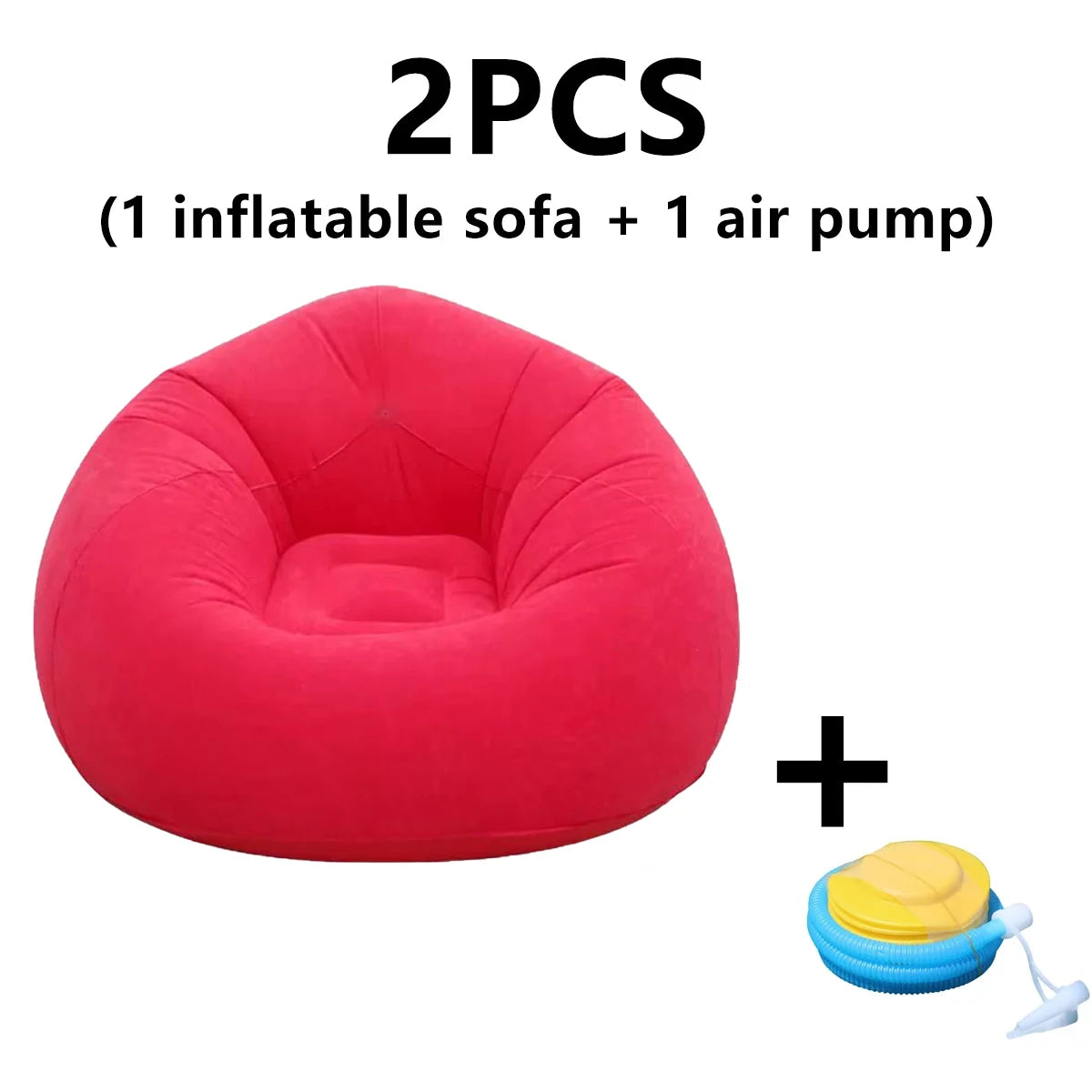 Pouf gonflable rond coloris rose