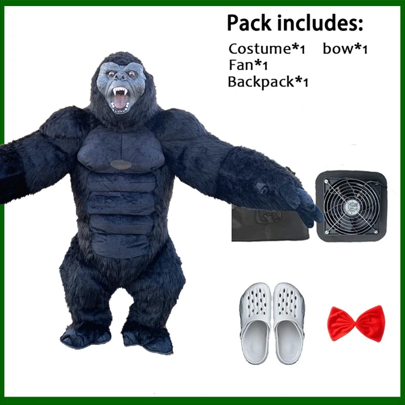 Costume mascotte gonflable panda vue rapprochée