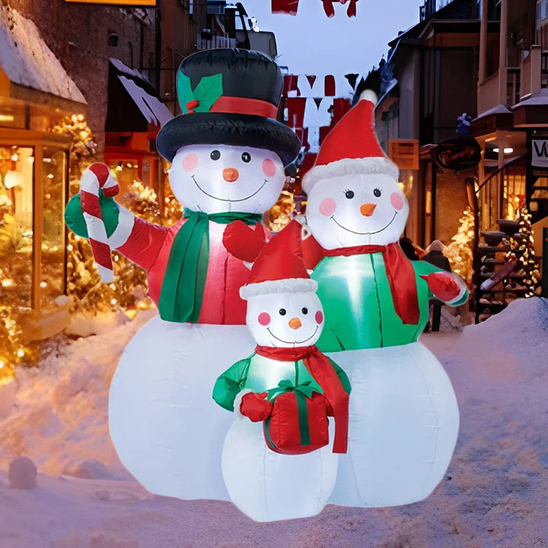 Décoration Noël bonhomme de neige gonflable packshot fond blanc