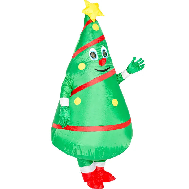 Détail ornements du costume gonflable sapin de Noël