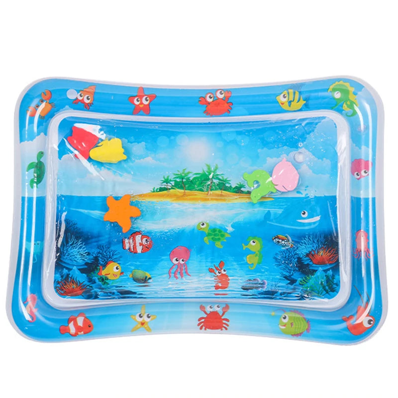 Tapis gonflable bébé motif baleine bleue
