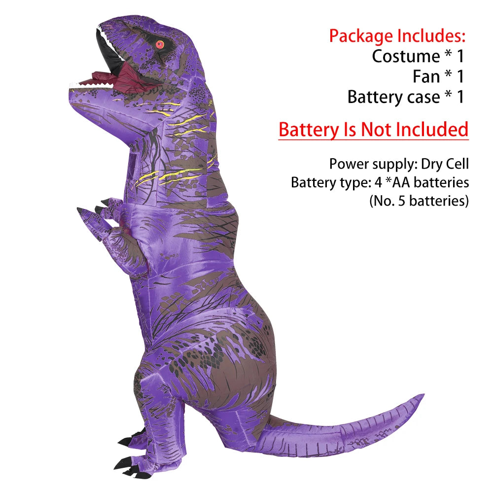 Costume T-Rex gonflable 8 coloris face groupes