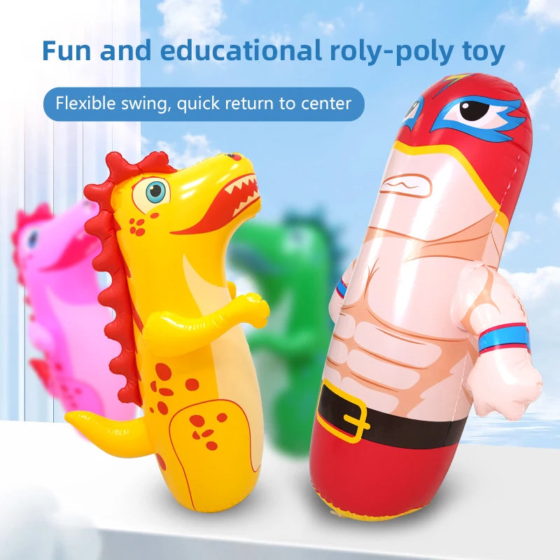 Dinosaure gonflable culbuteur 90 cm PVC pour enfants