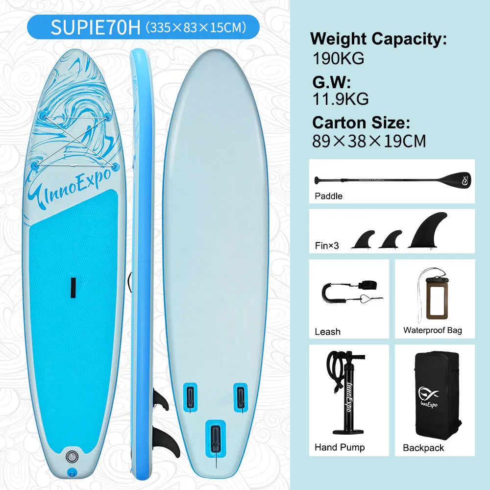 Paddle gonflable utilisé par un adulte