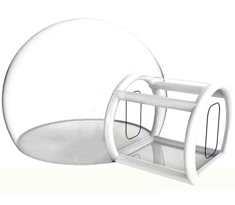 Vue rapprochée du PVC transparent de la bulle gonflable