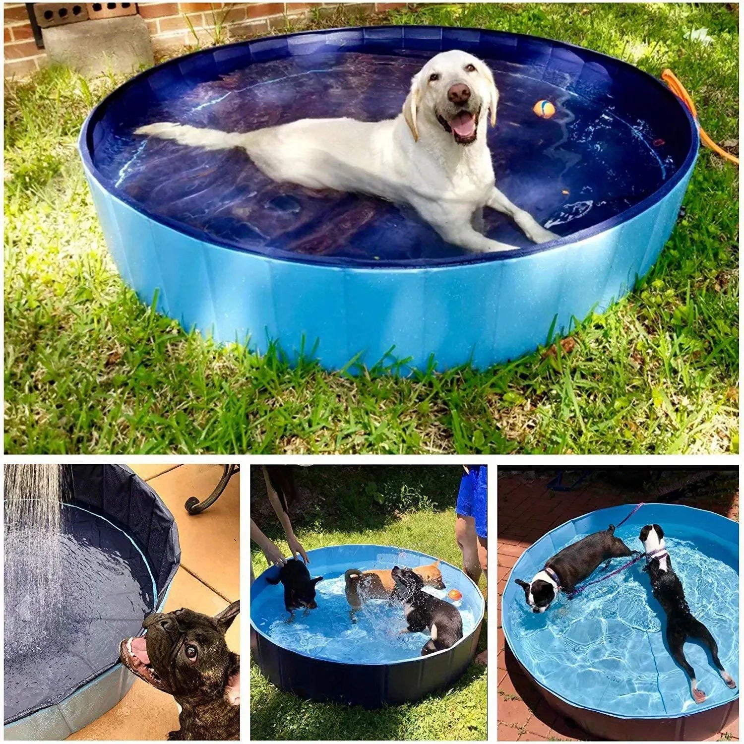 Bassin gonflable de bain de pieds près de la piscine
