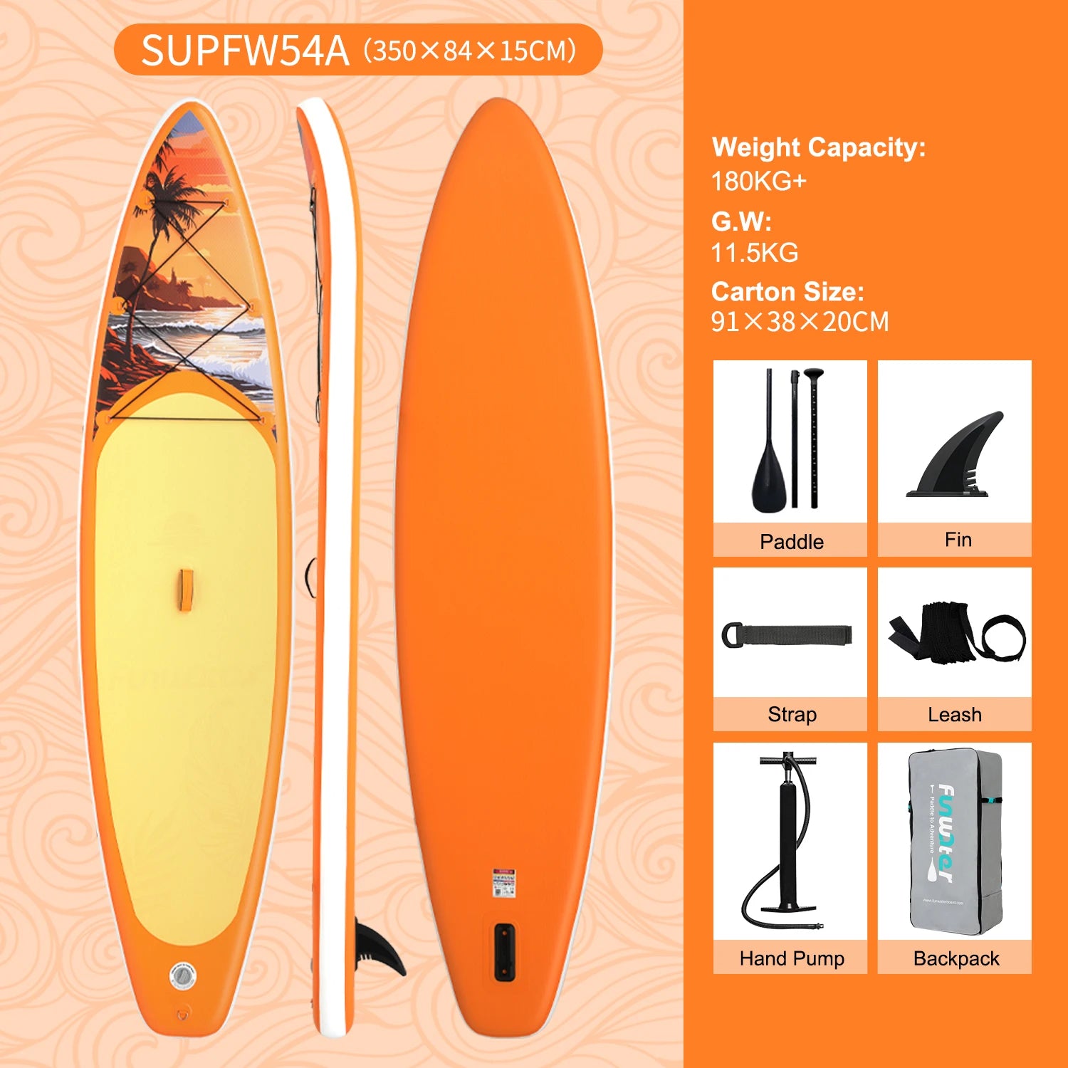 Vue de dessus de la planche de paddle gonflable