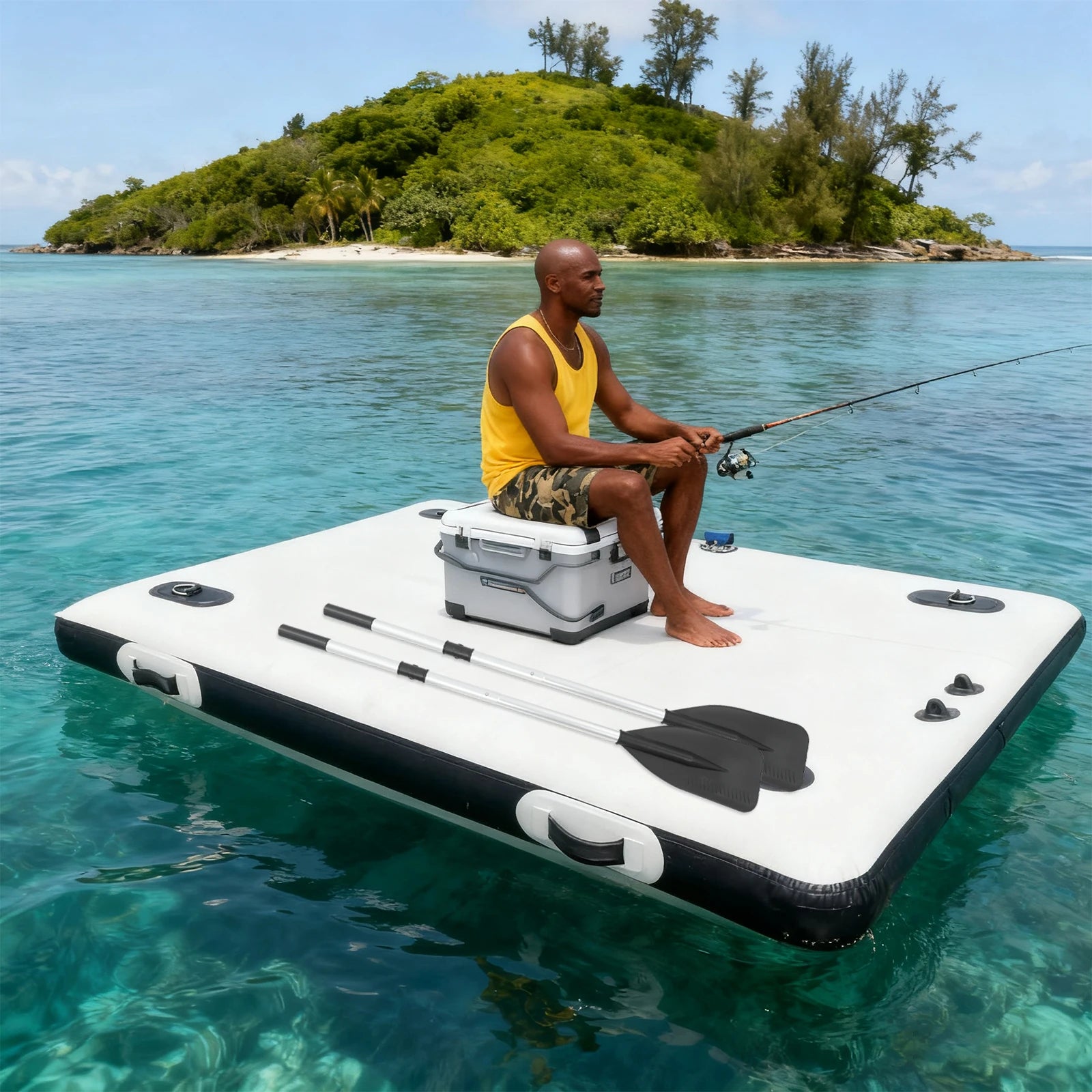 Plateforme flottante gonflable poignées nylon