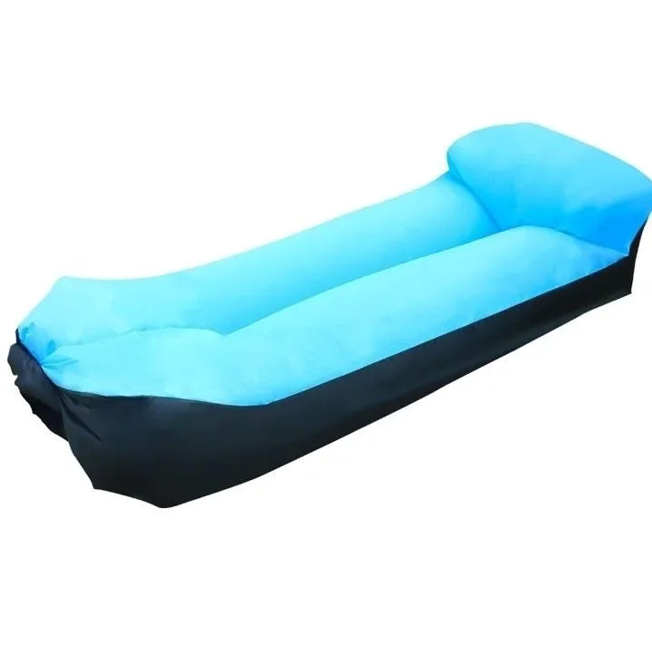 Fauteuil gonflable pliable bleu ciel – confort nomade