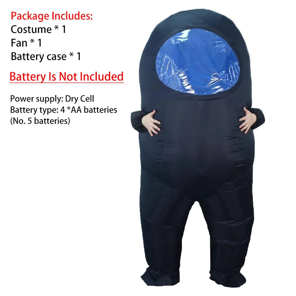 Costume gonflable astronaute bleu detail ventilateur