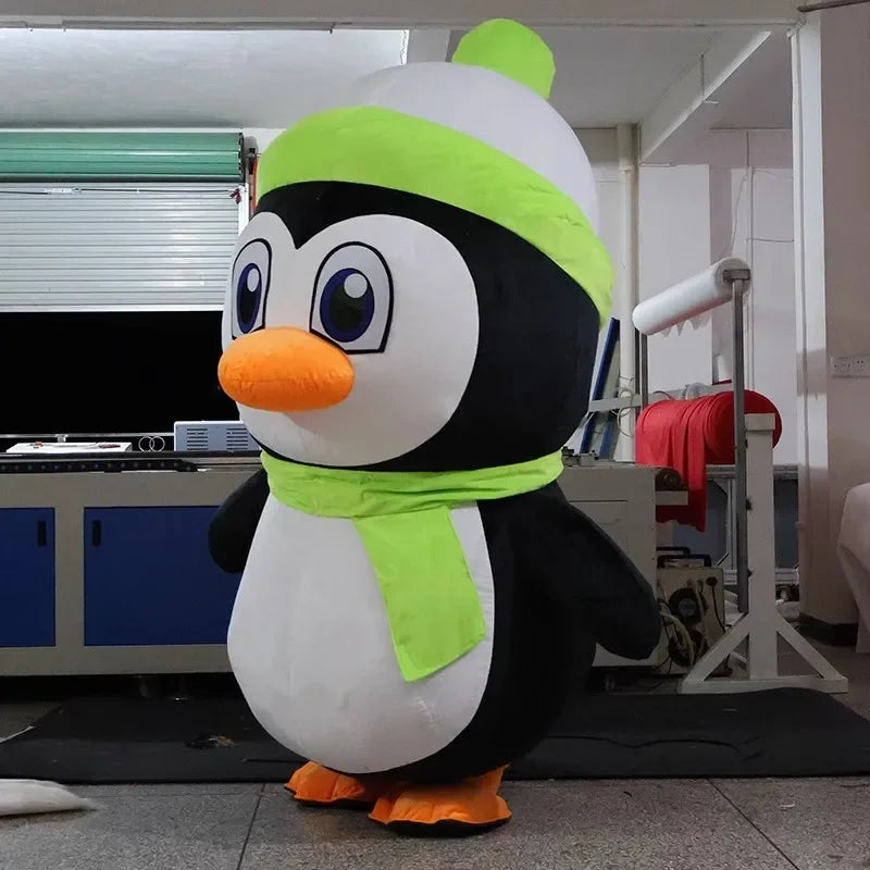 Costume gonflable pingouin coloré complet