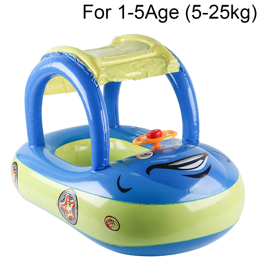 Flotteur voiture gonflable enfant vue de dessus