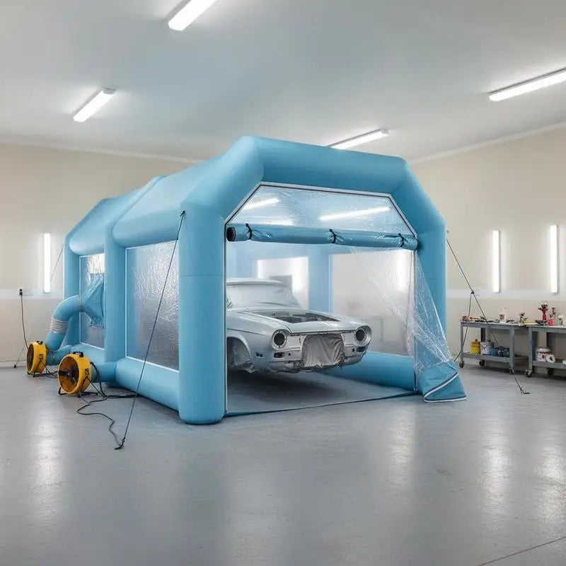 Cabine peinture gonflable 4x2,5x2,2m bleue