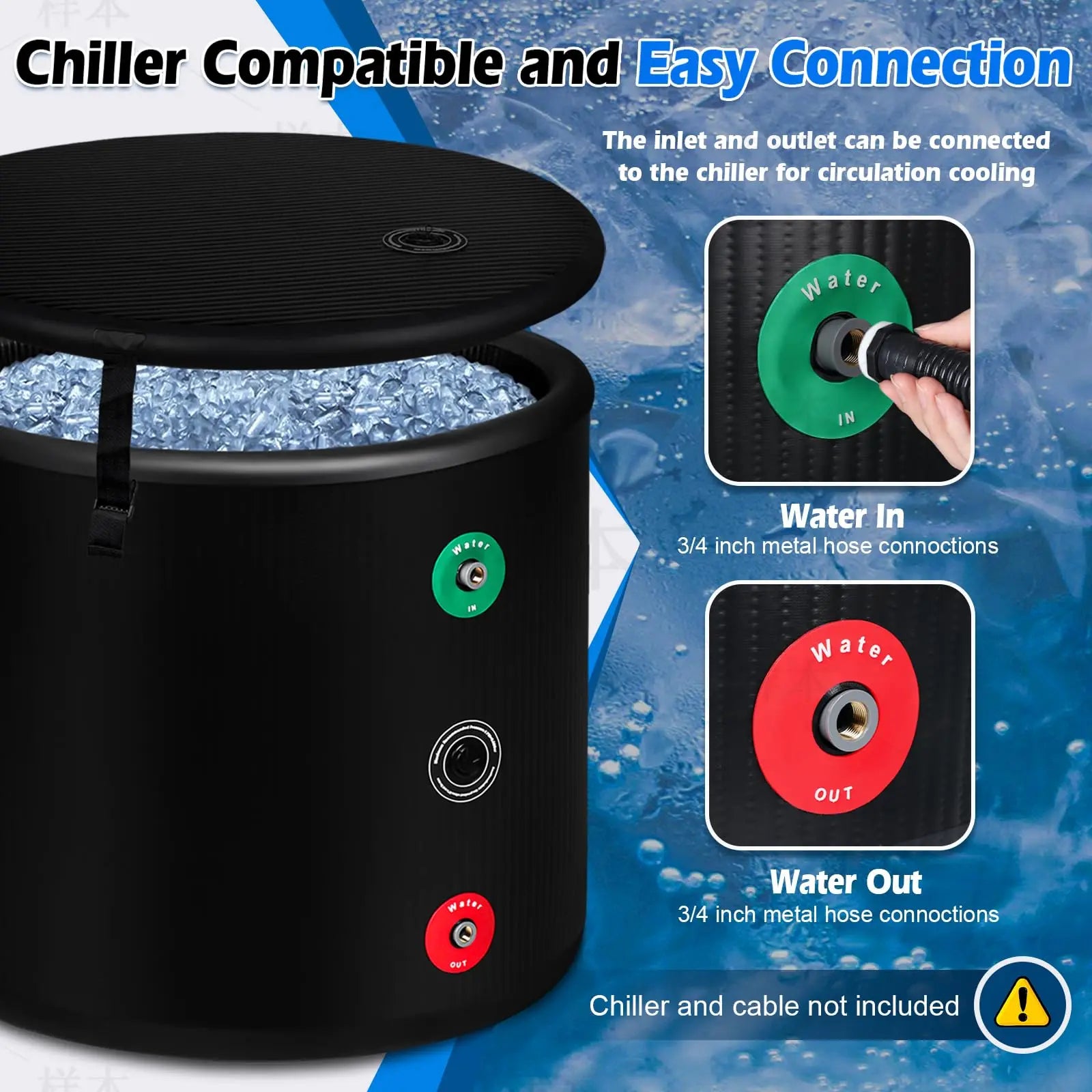 Utilisation de la baignoire gonflable pour un bain de glace