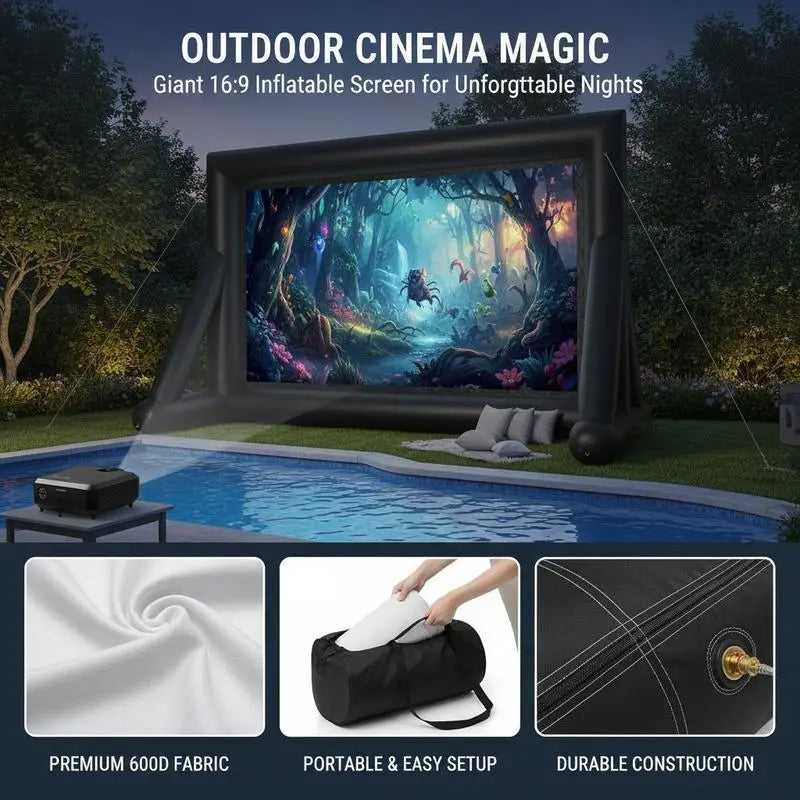 Écran gonflable avec sac de rangement portable