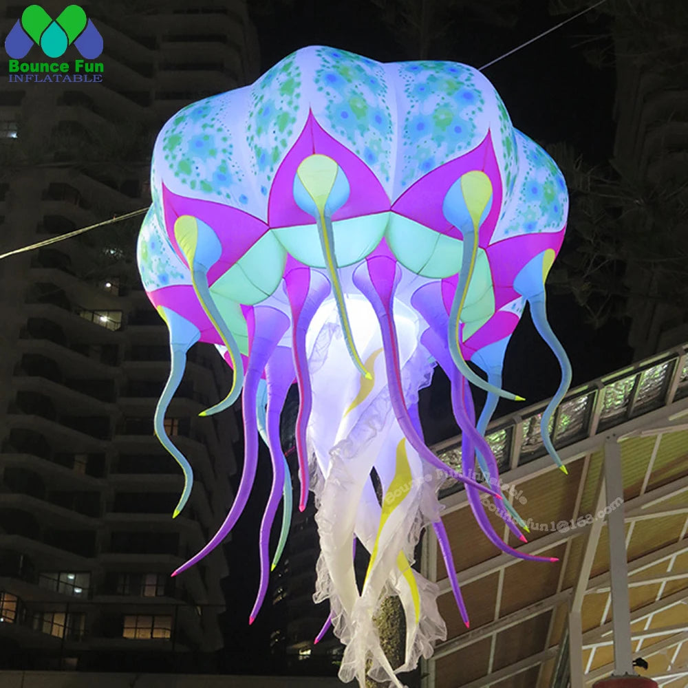 Décoration gonflable méduse lumineuse suspendue pour fête